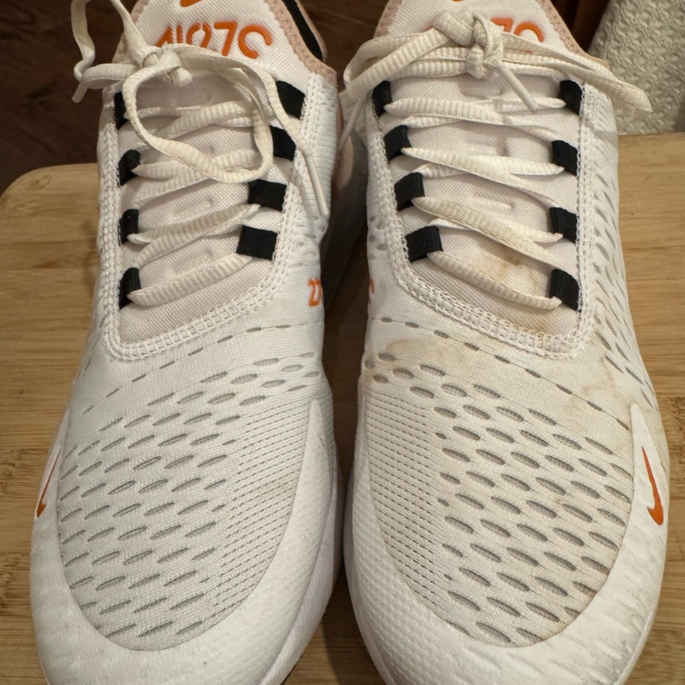 Nike White and Orange Athletic Shoes